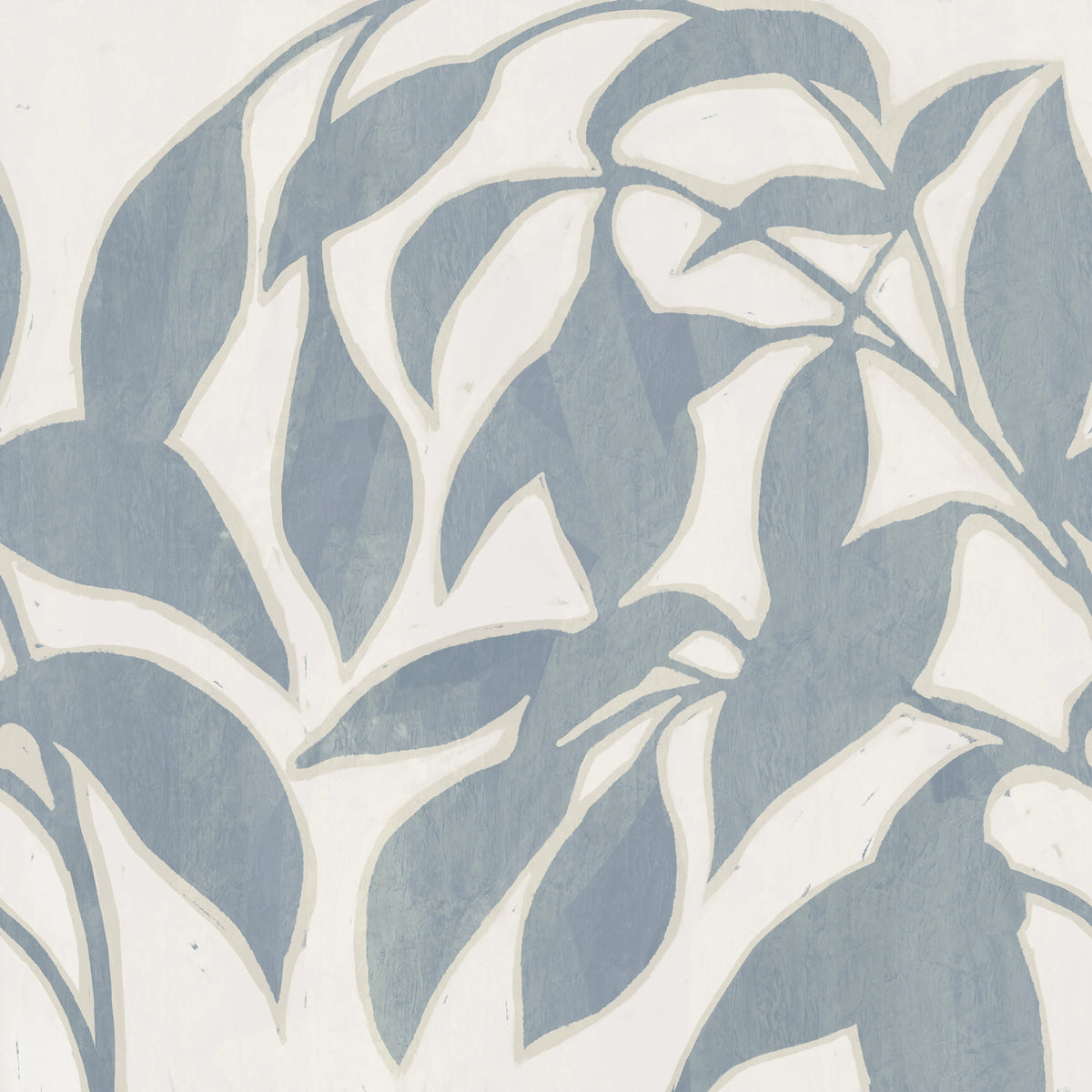 Leaf Silhouette, Blue Mural Wallpaper - pure wallpaper artwork