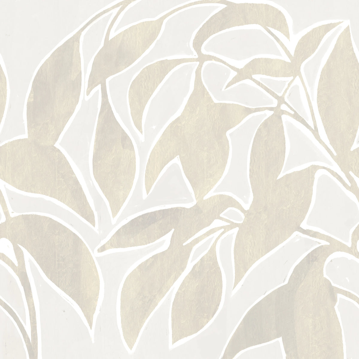 Leaf Silhouette, Beige Mural Wallpaper - pure wallpaper artwork