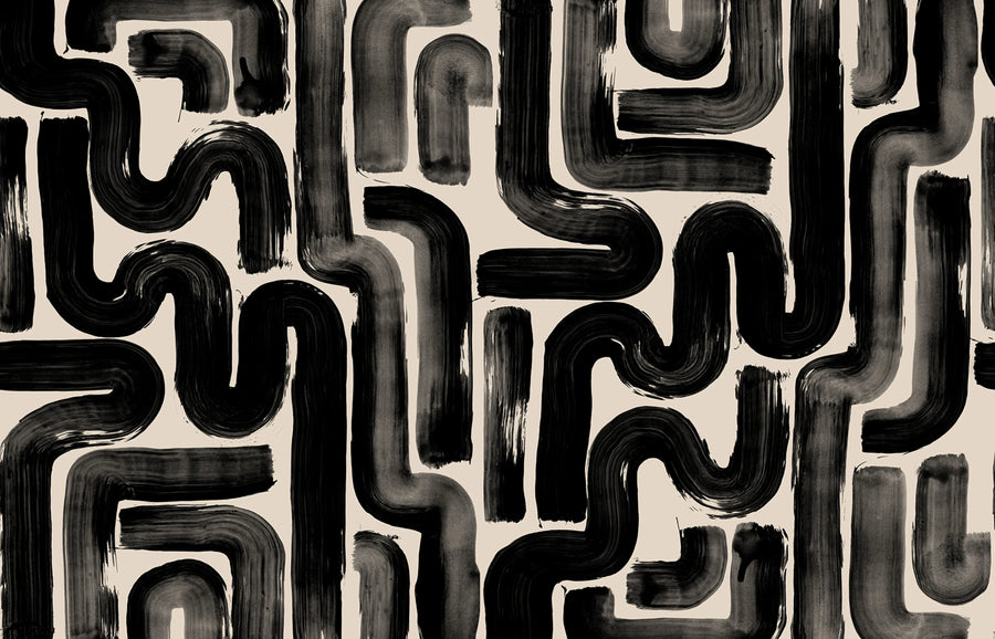 Drape Brush, Black Mural Wallpaper