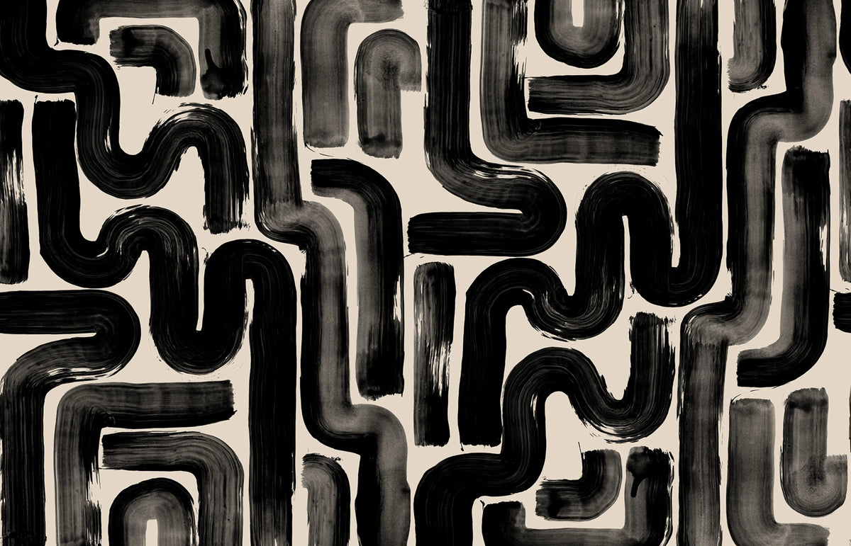 Drape Brush, Black Mural Wallpaper - pure wallpaper artwork