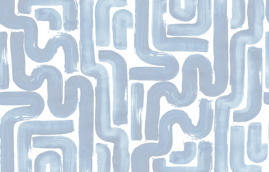 Drape Brush, Blue Mural Wallpaper