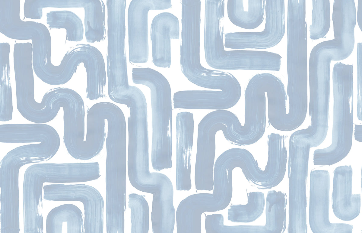 Drape Brush, Blue Mural Wallpaper - pure wallpaper artwork
