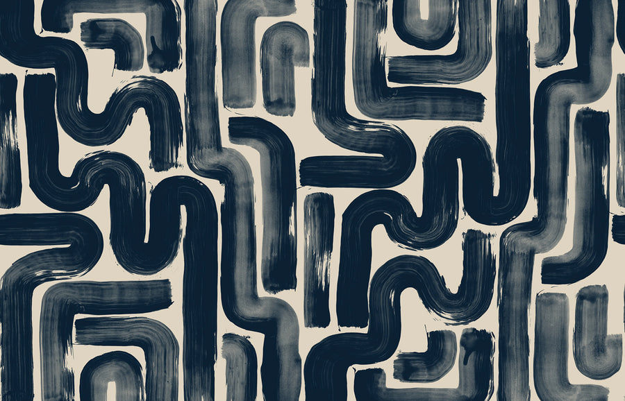 Drape Brush, Dark Blue Mural Wallpaper