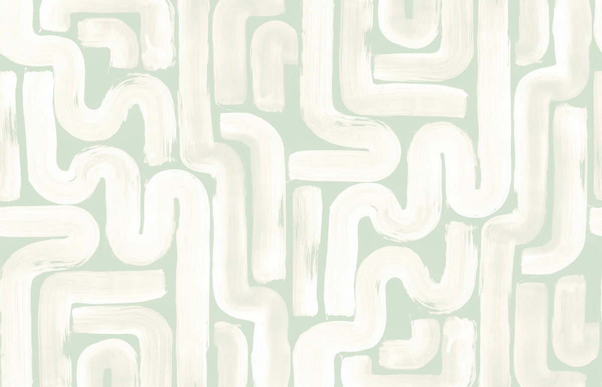 Drape Brush, Green Mural Wallpaper - pure wallpaper artwork