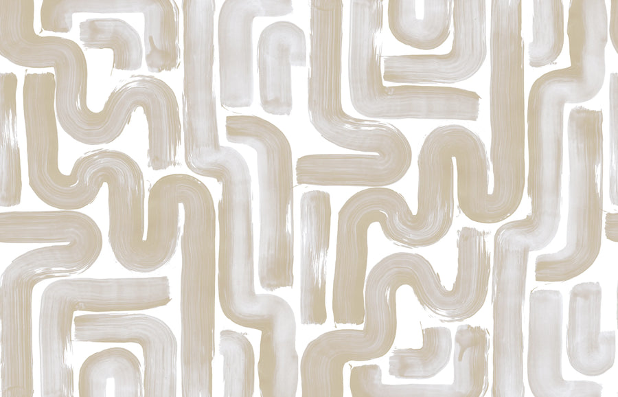 Drape Brush, Beige Mural Wallpaper