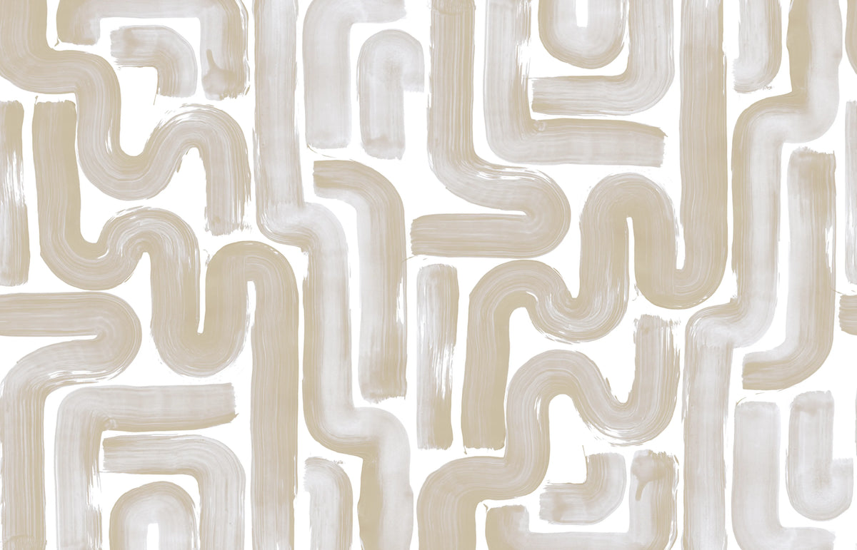 Drape Brush, Beige Mural Wallpaper - pure wallpaper artwork