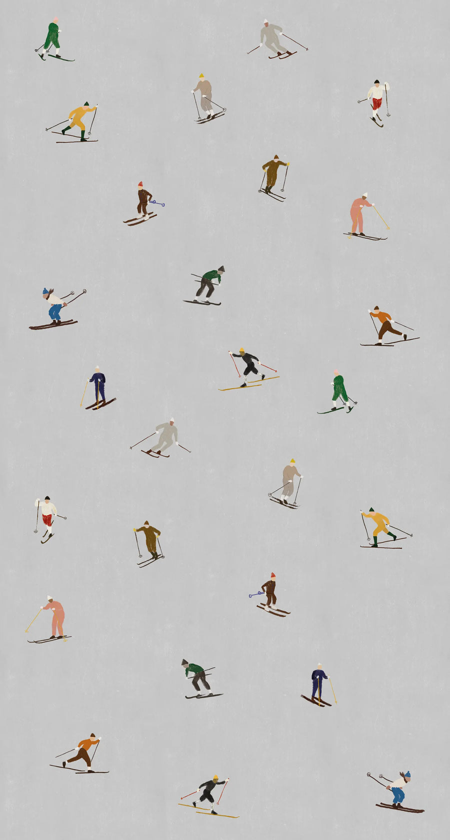 Skiers, Day Mural Wallpaper