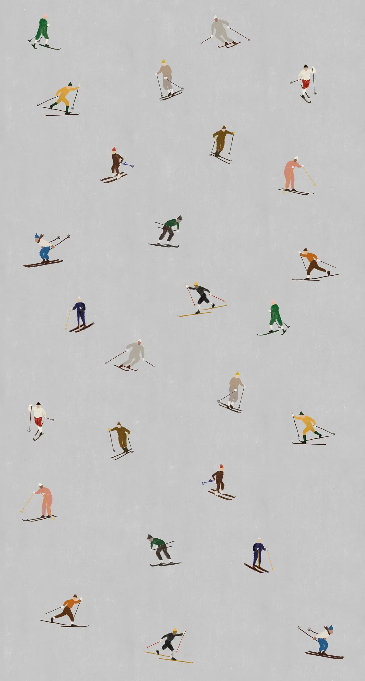 Skiers, Day Mural Wallpaper - pure wallpaper artwork