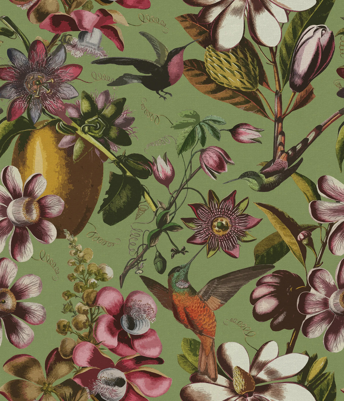 Flying Kolibri, Green Mural Wallpaper - pure wallpaper artwork