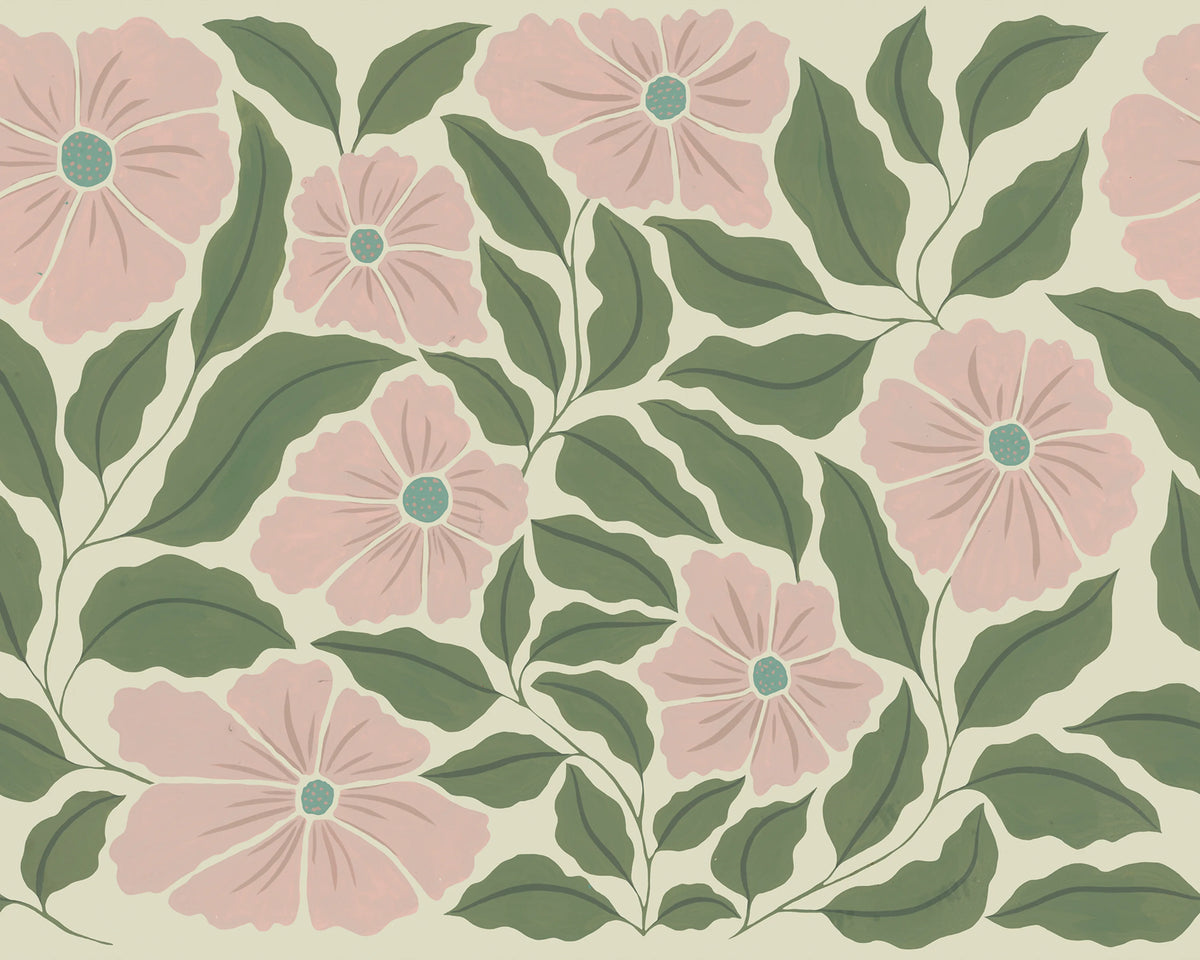 Bold Abstract Flower, Pink Mural Wallpaper - pure wallpaper artwork