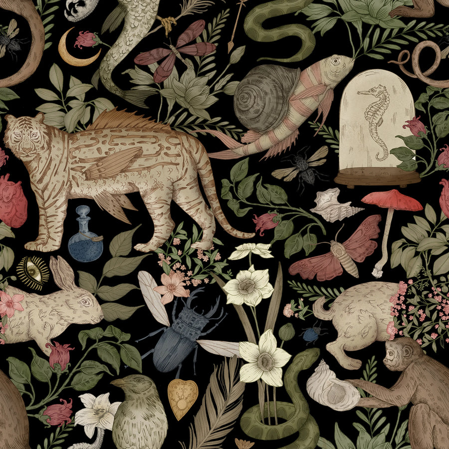 Animal Specials, Black Mural Wallpaper