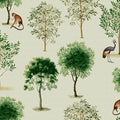 Monkey Among Trees, Beige Mural Wallpaper - pure wallpaper artwork