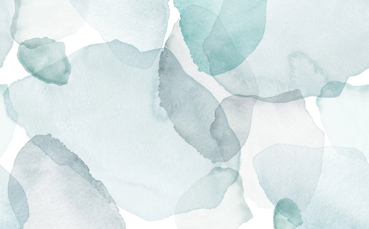Shadow Petals, Blue Mural Wallpaper - pure wallpaper artwork