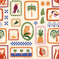 Jungle Frames, Rainbow Mural Wallpaper - pure wallpaper artwork