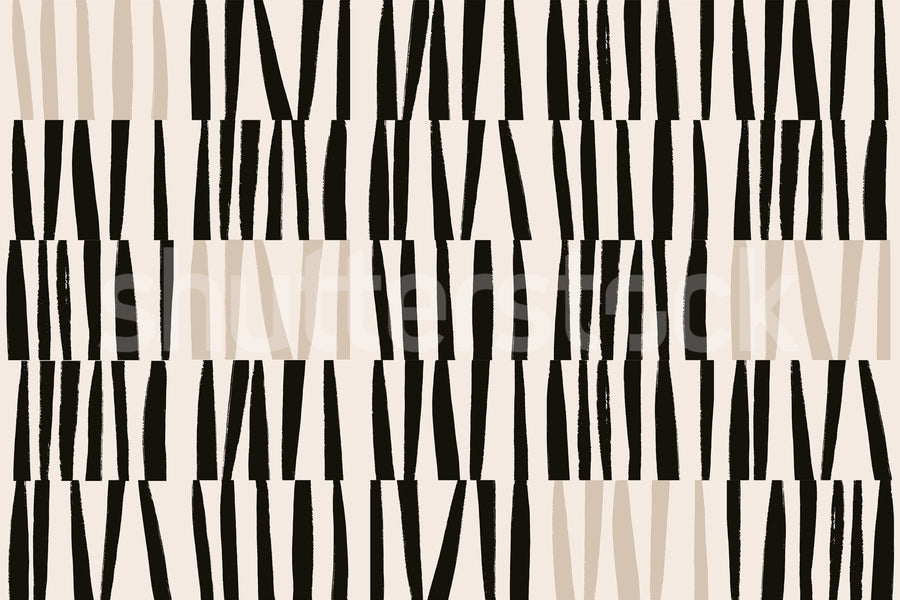 Bold Strokes, Black & Beige Mural Wallpaper