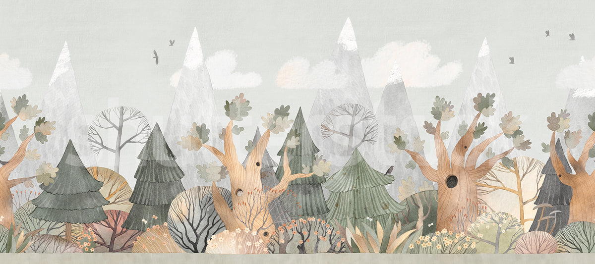 Woodland Tales, Day Mural Wallpaper - pure wallpaper artwork