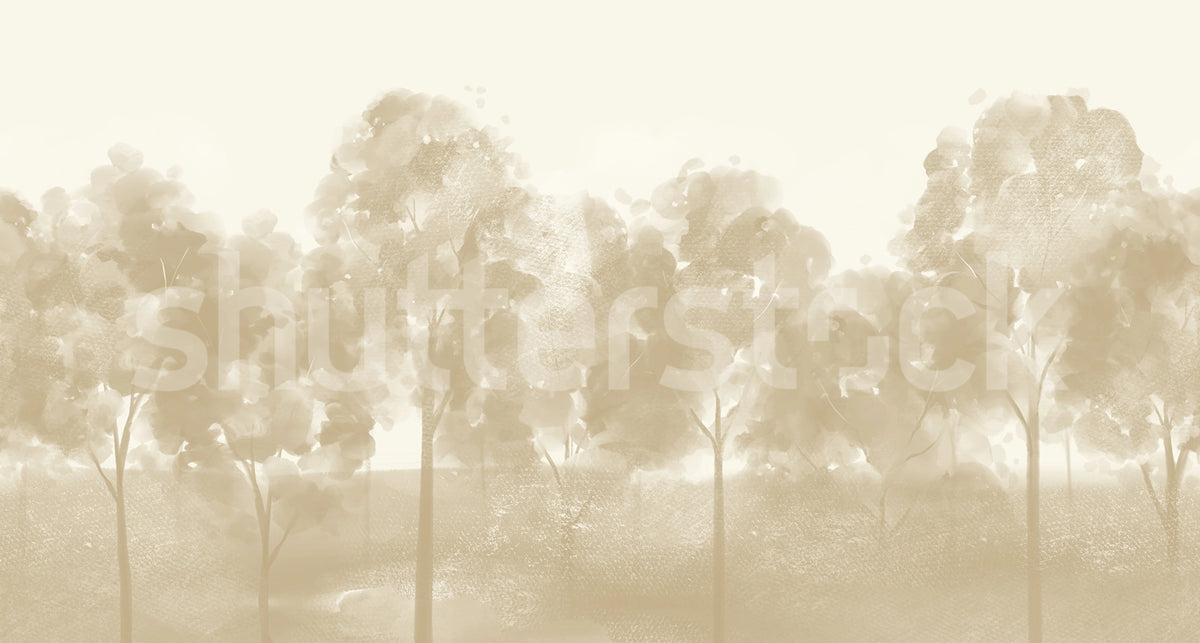 Misty Grove, Beige Mural Wallpaper - pure wallpaper artwork