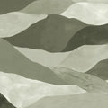 Misty Peaks, Green Mural Wallpaper - pure wallpaper artwork