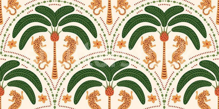 Jungle Rhythm, Yellow Mural Wallpaper
