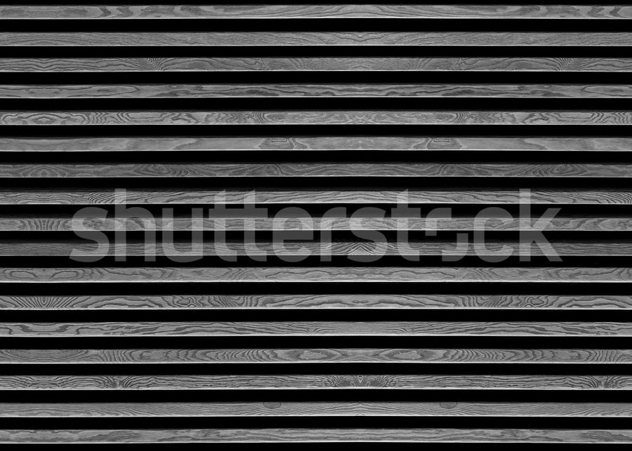 Rib Wood, Horizontal Gray Mural Wallpaper