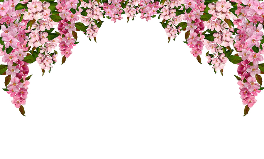 Bloom Garland, Pink Mural Wallpaper
