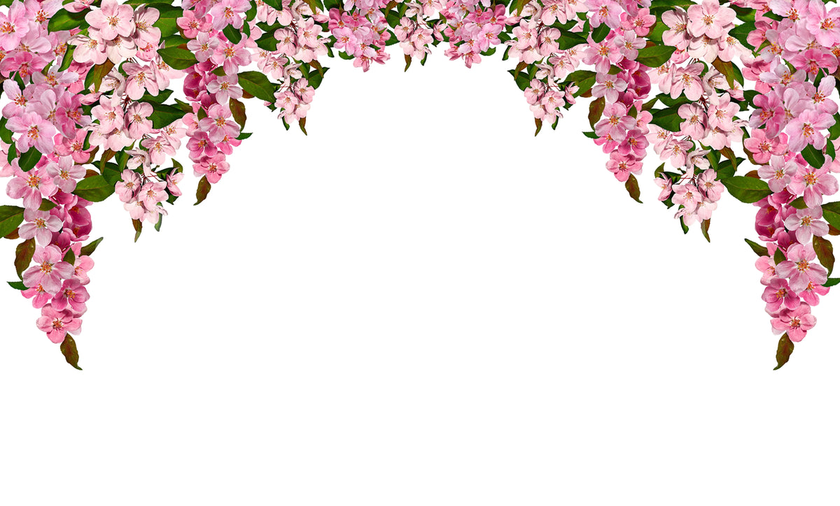 Bloom Garland, Pink Mural Wallpaper - pure wallpaper artwork