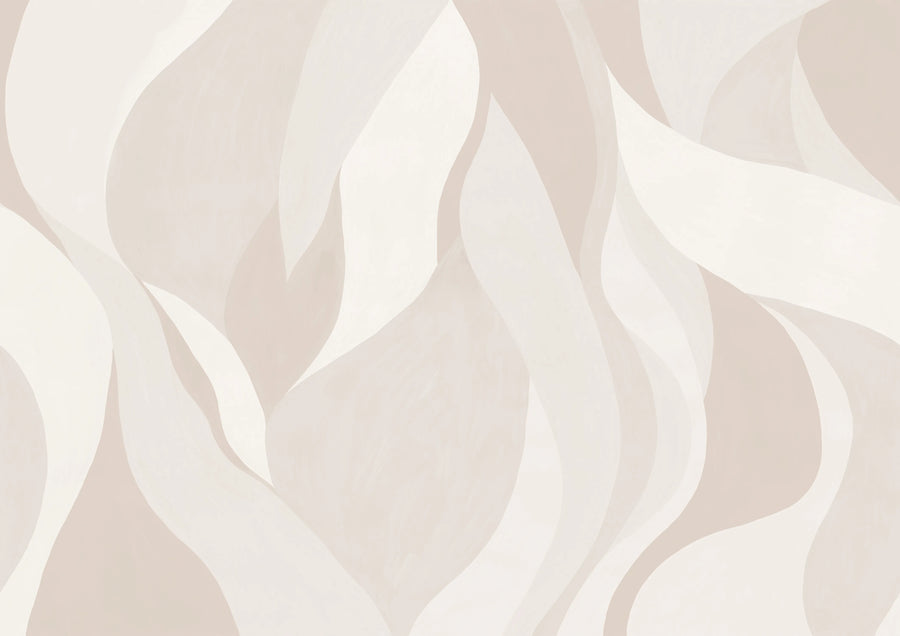 Velvet Flames, Beige Mural Wallpaper