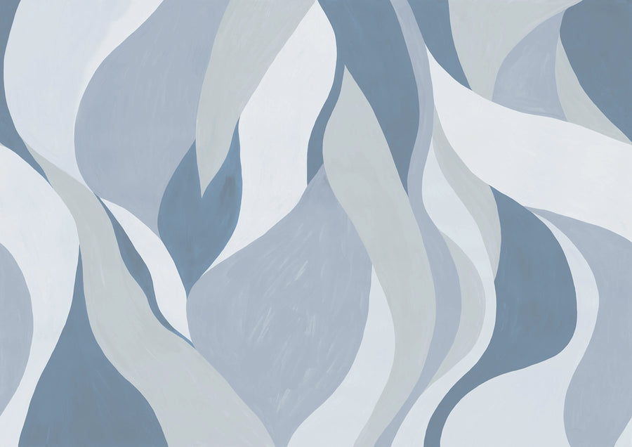Velvet Flames, Blue Mural Wallpaper