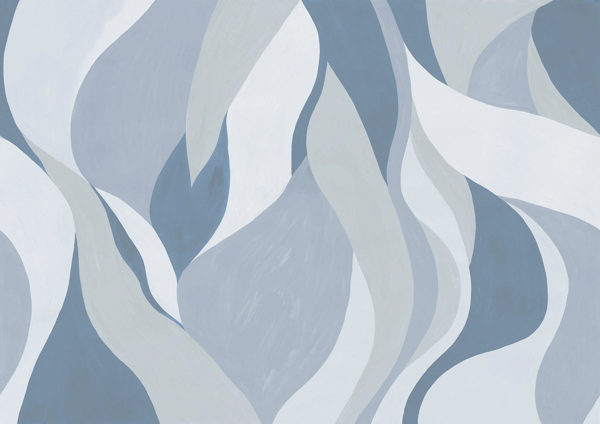 Velvet Flames, Blue Mural Wallpaper - pure wallpaper artwork
