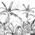 Serene Tropics, Gray Mural Wallpaper - pure wallpaper artwork