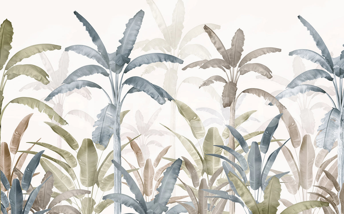 Serene Tropics, Sage Mural Wallpaper - pure wallpaper artwork