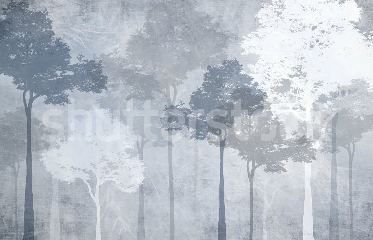 Silent Woods, Frost Mural Wallpaper - pure wallpaper artwork