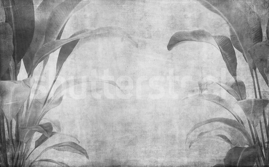 Hidden Oasis, Charcoal Mural Wallpaper