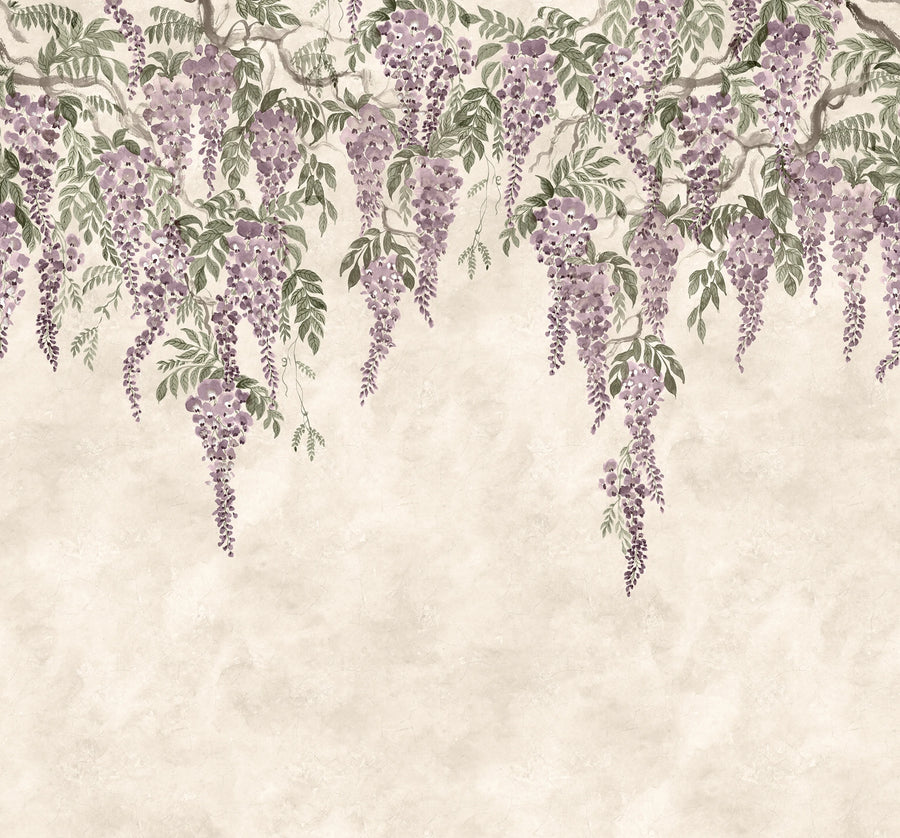 Whispers Wisteria, Purple Mural Wallpaper