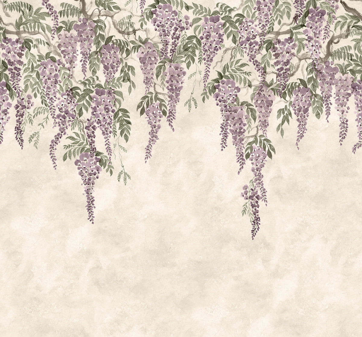 Whispers Wisteria, Purple Mural Wallpaper - pure wallpaper artwork