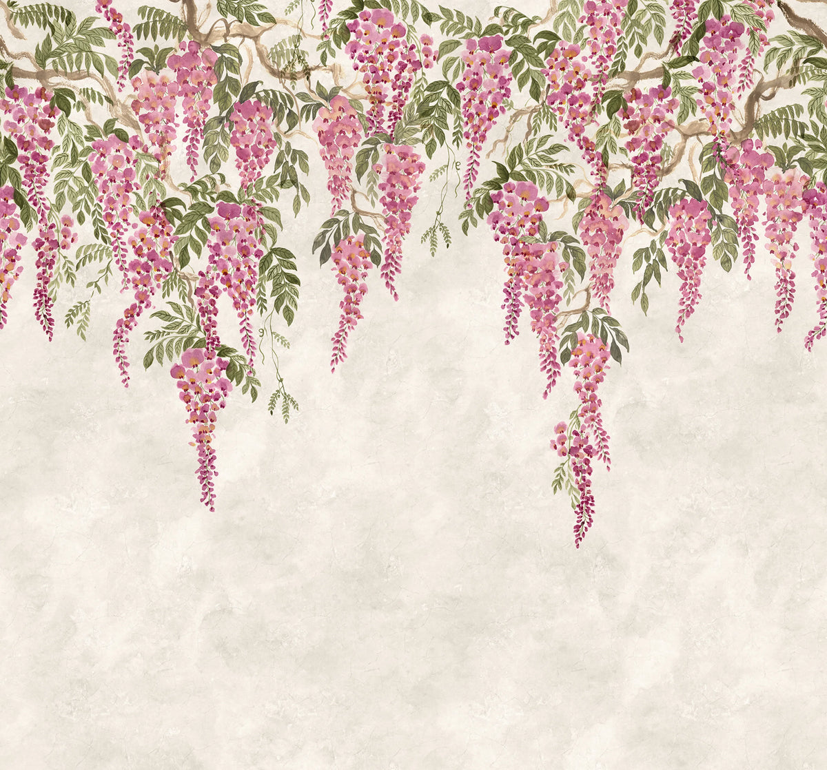 Whispers Wisteria, Pink Mural Wallpaper - pure wallpaper artwork