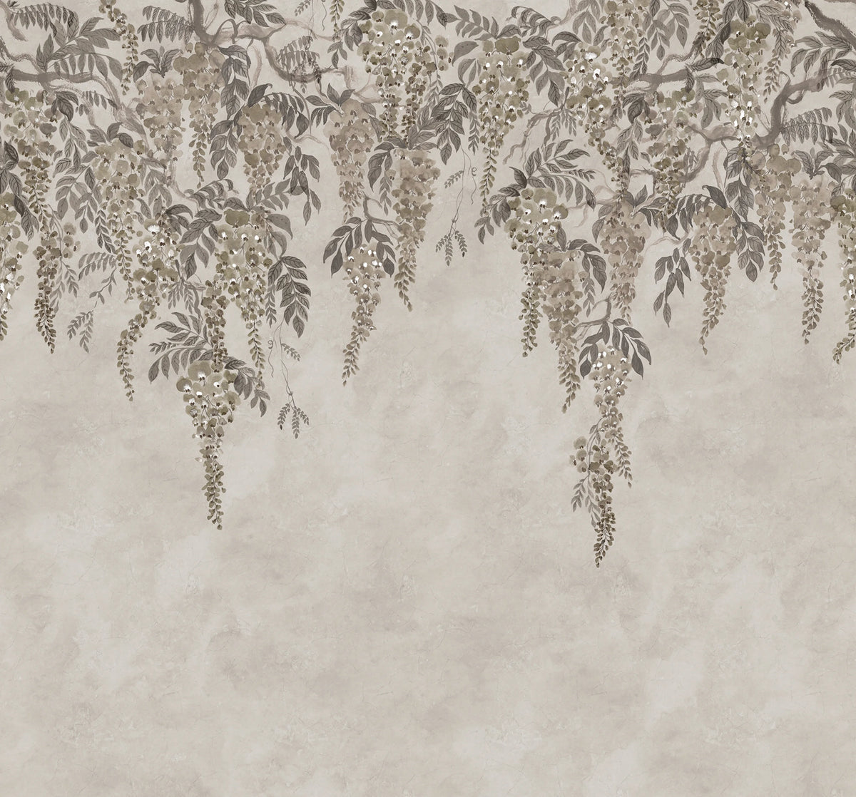 Whispers Wisteria, Gray Mural Wallpaper - pure wallpaper artwork