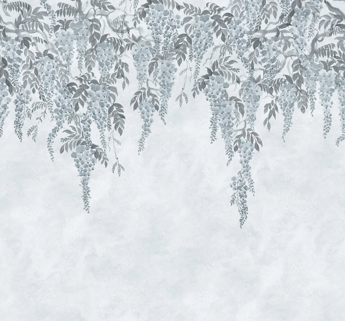 Whispers Wisteria, Blue Mural Wallpaper - pure wallpaper artwork