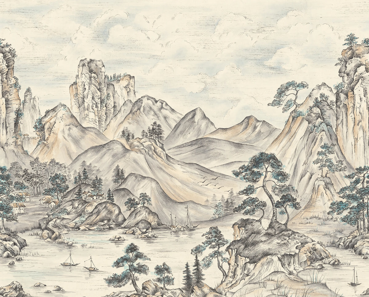 Timeless Pines, Beige Mural Wallpaper - pure wallpaper artwork