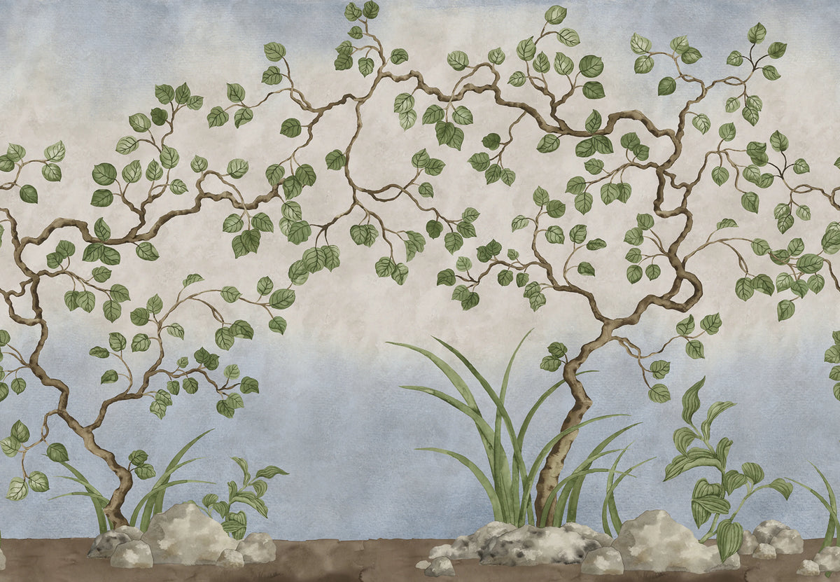 Forest of Dreams, Blue Mural Wallpaper - pure wallpaper artwork