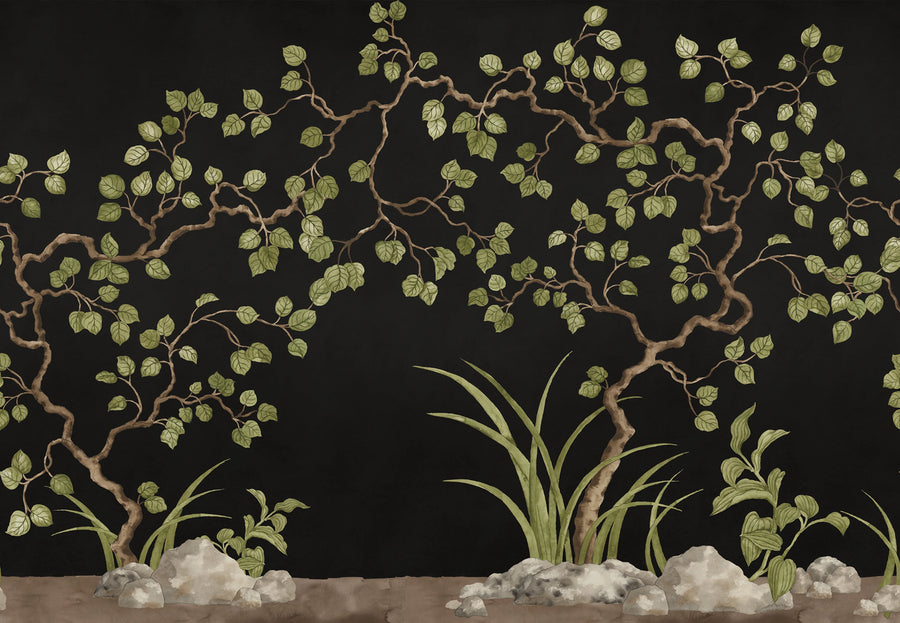 Forest of Dreams, Black Mural Wallpaper