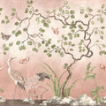 Where Cranes Dream, Pink Mural Wallpaper - pure wallpaper artwork