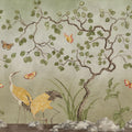 Where Cranes Dream, Green Mural Wallpaper - pure wallpaper artwork