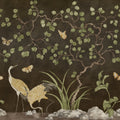 Where Cranes Dream, Black Mural Wallpaper - pure wallpaper artwork