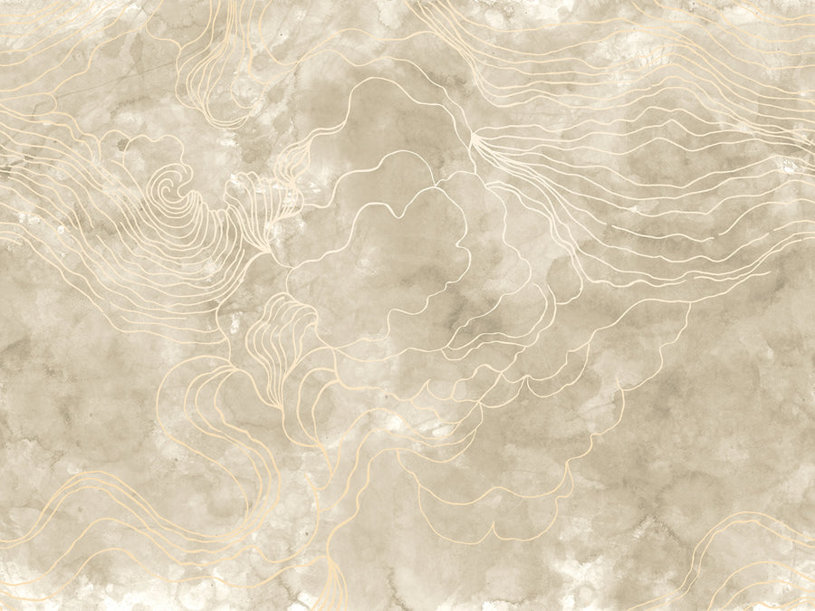 Opulence Storm, Beige Mural Wallpaper