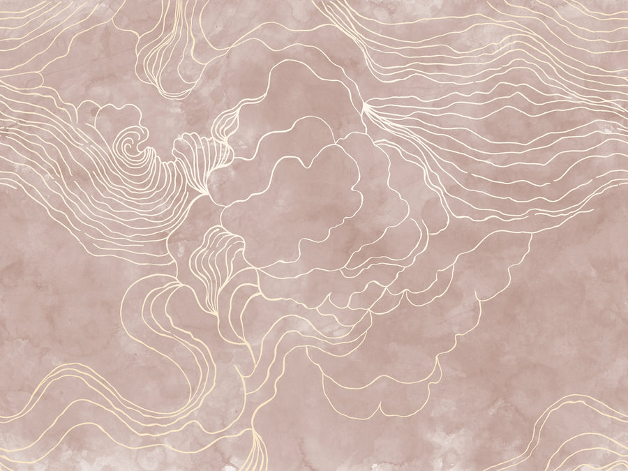 Opulence Storm, Pink Mural Wallpaper