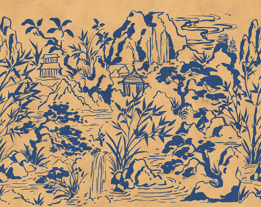 Ink Horizon, Yellow Mural Wallpaper