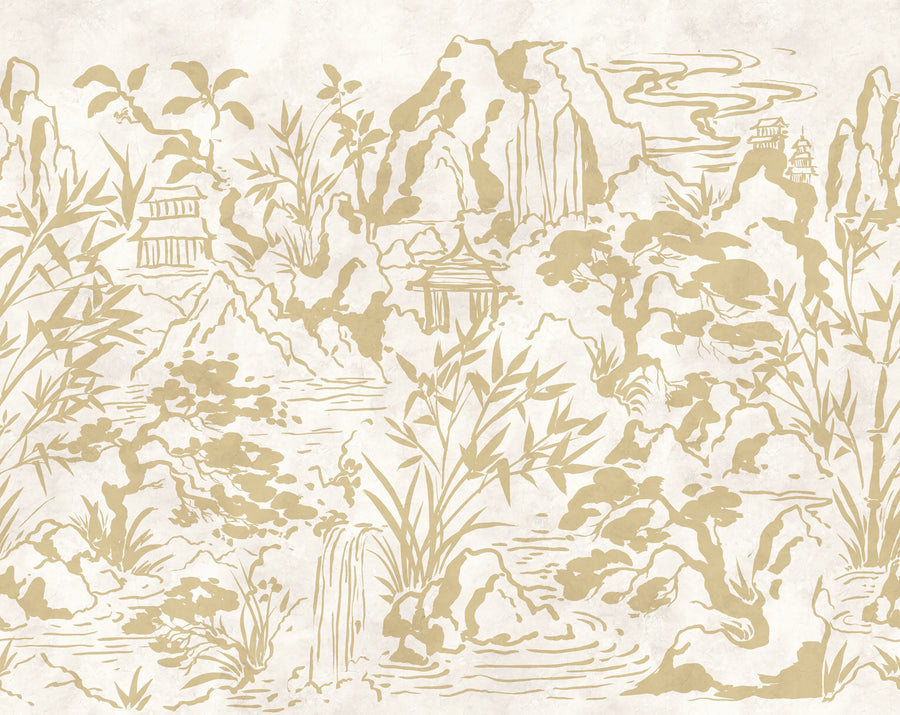 Ink Horizon, Beige Mural Wallpaper