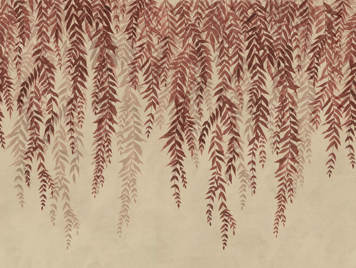 Whispers of Bamboo, Red Mural Wallpaper - pure wallpaper artwork