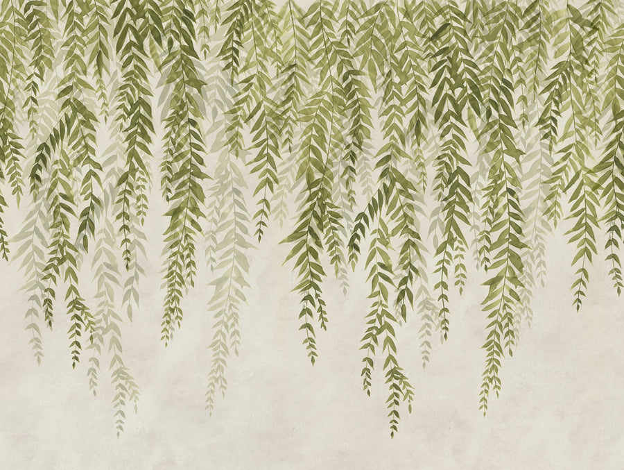 Whispers of Bamboo, Green Mural Wallpaper